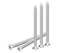 DTGN 20Pcs M5x70mm Flat Head Wood Screws, 304 Stainless Steel Phillips Self Tapping Screws - Good for Woodworking, Furniture - Silver