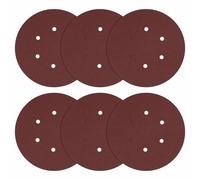 DTGN 220mm 100 Grit 6 Holes Hook and Loop Sanding Disc - 20 Pcs - Good for Wood Metal Stone Walls- Aluminum Oxide Abrasive Hook and Loop Sandpaper Orbital Sander Pads, Red