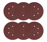 DTGN 220mm 40 Grit 6 Holes Hook and Loop Sanding Disc - 20 Pcs - Good for Wood Metal Stone Walls- Aluminum Oxide Abrasive Hook and Loop Sandpaper Orbital Sander Pads, Red