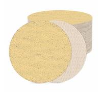 DTGN 25 mm 120 Grit Hook and Loop Sanding Disc - 50 Pcs - Good for Wood Metal Stone Walls- Aluminum Oxide Abrasive Hook and Loop Sandpaper Orbital Sander Pads, Yellow