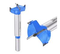 DTGN 25mm Forstner Drill Bit 1" 2 Flutes Tungsten Carbide Blue 2Pack | Good for Wood Plastic Plywood Woodworking Hole Saw Cutter with Round Shank