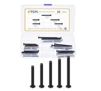 DTGN 25Pcs M5-0.8x40/45/50/55/60mm Button Head Socket Cap Screws - Carbon Steel Bolt Set Assortment Kit - Good for Road Bicycle, Mountain Bike, Auto
