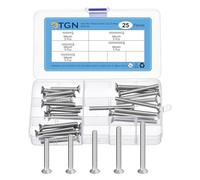 DTGN 25Pcs M6 x 40mm /45mm /50mm /55mm/ 60mm Flat Head Hex Socket Cap Screws Bolts Kit, 304 Stainless Steel, Full Thread, Countersunk Bolts