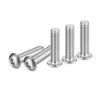 DTGN 3/8-16x1-1/2" Button Head Socket Cap Screws - 10Pack - Good for Machine - 304 Stainless Steel 18/8 - Hex Drive Full Thread UNC Fasteners