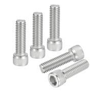 DTGN 3/8"-16x1-1/4" Socket Head Cap Screws Bolts - 5Pack - Good for Road Bicycle, Mountain Bike, Auto, Motorcycle - 304 Stainless Steel Hex Head Metric Screws - Silver