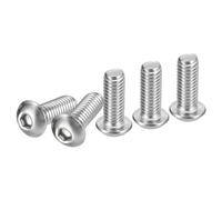 DTGN 3/8-16x1" Button Head Socket Cap Screws - 10Pack - Good for Machine - 304 Stainless Steel 18/8 - Hex Drive Full Thread UNC Fasteners