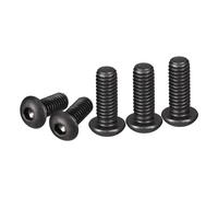 DTGN 3/8-16x1" Button Head Socket Cap Screws - 10Pack - Good for Machine - Carbon Steel Black Oxide - Hex Drive Full Thread UNC Fasteners