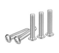 DTGN 3/8-16x2" Button Head Socket Cap Screws - 10Pack - Good for Machine - 304 Stainless Steel 18/8 - Hex Drive Full Thread UNC Fasteners