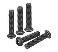 DTGN 3/8"-16x2" Button Head Socket Cap Screws - 10Pack - Good for Road Bicycle, Mountain Bike, Auto, Motorcycle - Carbon Steel Black Oxide - Hex Socket Drive Fasteners