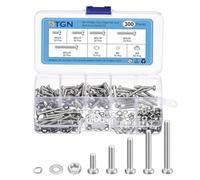 DTGN 300Pcs Machine Screws Assortment Kit, M3 Phillips Pan Head Nut and Bolt Assortment Kit, M3x8/12/16/20/25mm Metric Bolt Assortment, 304 Stainless Steel With Washers