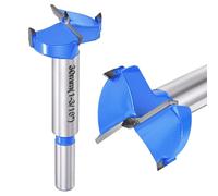 DTGN 30mm Forstner Drill Bit 1-3/16" 2 Flutes Tungsten Carbide Blue 2Pack | Good for Wood Plastic Plywood Woodworking Hole Saw Cutter with Round Shank