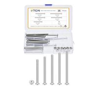 DTGN 35Pcs M5-0.8x60/65/70/75/80mm Button Head Socket Cap Screws - 304 Stainless Steel Bolt Nut Set Washer Assortment Kit - Good for Road Bicycle, Mountain Bike, Auto