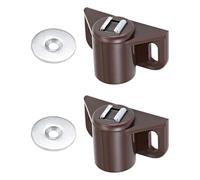 DTGN 35x22mm(LxW) Magnetic Touch Latch - 2 Pack - Good for Kitchen Cupboard Drawer Furniture - Plastic Magnetic Catch Latch Closures - Brown/Silver Tone