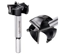 DTGN 38mm Forstner Drill Bits 1-1/2" - 2Pack - Good for Wood Plastic Plywood - 3 Flutes Tungsten Carbide Woodworking Hole Saw Cutter with Hex Shank - Black