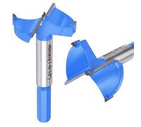 DTGN 40mm Forstner Drill Bits 1-9/16" - 2Pack - Good for Wood Plastic Plywood - 2 Flutes Tungsten Carbide Woodworking Hole Saw Cutter with Hex Shank - Blue
