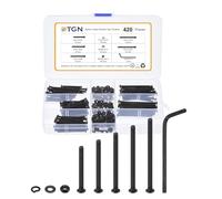 DTGN 420Pcs M3-0.5x30/35/40/45/50mm Button Head Socket Cap Screws - Carbon Steel Bolt Nut Set Washer Assortment Kit & Wrench - Good for Road Bicycle, Mountain Bike, Auto