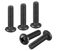 DTGN 5/16"-18x1-1/4" Pan Head Machine Screws - 25pcs - Good for Machinery - 304 Stainless Steel Phillips Machine Screws Bolts - Black