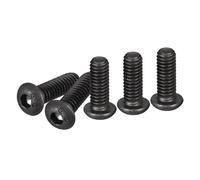 DTGN 5/16-18x1" Button Head Socket Cap Screws - 10Pack - Good for Machine - Carbon Steel Black Oxide - Hex Drive Full Thread UNC Fasteners