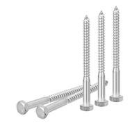 DTGN 5/16" x 4-1/2" Hex Lag Bolts - 5 Pack - for Woodworking, Furniture - 304 Stainless Steel Partial Thread Hexagon Head Lag Screws for Wood - Silver
