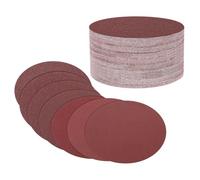 DTGN 5 Inch 40/60/80/120/180/240/320 Grit Hook and Loop Sanding Disc - 70 Pcs - Great for Wood Metal Stone Walls - Aluminum Oxide Orbital Sander Pads, Red