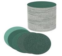 DTGN 5 Inch 80/120/150/180/240 Grit Hook and Loop Sanding Disc - 50 Pcs - Good for Wood Metal Stone Walls - Zirconia Abrasive Hook and Loop Sandpaper Orbital Sander Pads, Green