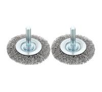 DTGN 50mm Wire Wheel Brush for Drill - 2 Pcs - Coarse Carbon Steel Crimping Drill Wire Brush(0.012" Wire Size) - 6.35mm Round Shank - Good for Cleaning Rust Paint Abrasive
