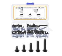 DTGN 50Pcs M5-0.8x8/12/16/20/25mm Button Head Socket Cap Screw Carbon Steel