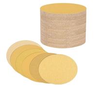DTGN 6 Inch 40/60/80/100/120/180/240/320/400/600 Grit Hook and Loop Sanding Disc - 50 Pcs - Great for Wood Metal Stone Walls - Aluminum Oxide Orbital Sander Pads, Yellow