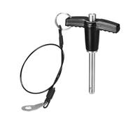 DTGN 6mmx30mm(DxL) T Handle Quick Release Pin - Good for Quickly Connecting and Hooking Up Components - 304 Stainless Steel Ball Locking Pin with Push Button - Black/Silver