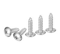 DTGN #6x1/2 Sheet Metal Screws - 25 Pack - for Wood, Furniture - 304 Stainless Steel Phillips Truss Head Self Tapping Tip Wood Screws - Silver
