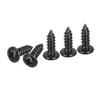 DTGN #6x3/8" Black Screws - 50Pack - 304 Stainless Steel Pan Head Phillips Screw