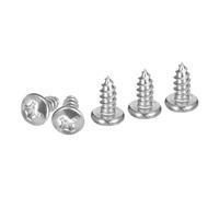 DTGN #6x3/8" Phillips Pan Head Self-tapping Screw - 100Pack - Bright Finish 304 Stainless Steel Sheet Metal Screws Wood Screws