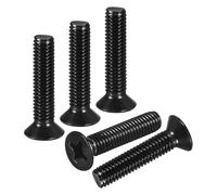 DTGN #8-32x3/4" Flat Head Countersunk Machine Screws - 25pcs - Good for Furniture and Machinery - 304 Stainless Steel Phillips Machine Screws Bolts - Black Oxide Finish