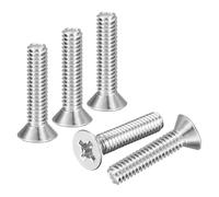 DTGN #8-32x3/4" Flat Head Countersunk Machine Screws - 30pcs - Good for Furniture and Machinery - 304 Stainless Steel Phillips Machine Screws Bolts - Silver