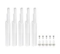 DTGN 86x10mm(LxW) Magnetic Touch Latch - 5 Pack - Good for Kitchen Cupboard Drawer Furniture - Plastic Catch Magnetic Push Open Latch - White