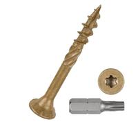 DTGN #8x1-1/2" Deck Screws - 400Pack - Good for Fences, Frames, Farms, Outdoor Furniture - Carbon Steel Wood Screw Decking Screw W/ T25 Torx Star Drive Bit - Tan