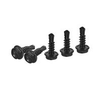 DTGN #8x1/2" Hex Washer Head Self Drilling Screws - 100Pack - Good for Machine - 410 Stainless Steel Black Oxide - Self Tapping Sheet Metal Screws