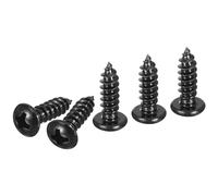DTGN #8x1/2" Phillips Pan Head Self-tapping Screw - 200Pack - Black Oxide 304 Stainless Steel Sheet Metal Screws Wood Screws