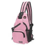 DTGN Convertible Sling Bag Crossbody Backpack - 7"x13" (LXH) Good for Women Men Hiking Travel Cycling - Shoulder Bag Casual Packs with Headphone Jack - Pink