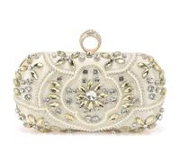 DTGN Evening Bags Clutch Purses for Women Formal, Beaded Clutch Rhinestone Handbags Shoulder Bag with Chain Sparkly for Wedding Bride Guest Party Gold