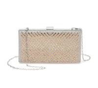 DTGN Evening Bags Clutch Purses for Women Formal, Crossbody Handbags Rhinestone Sequins Metal Clasp Purse Sparkly for Wedding Guest Party Gold