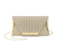 DTGN Evening Bags Clutch Purses for Women Formal, Purse Handbag Crossbody Bag with Chain Strap Shoulder Bag Sparkly for Wedding Guest Party Gold
