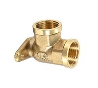 DTGN G1/2 x G1/2 (Female x Female) 90 Degree Brass Pipe Fitting - Good for Water Pipe System - Brass Drop Ear Elbow Crimp Fittings - Gold Tone