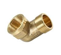 DTGN G3/4 x G3/4 (Male x Female) 90 Degree Brass Pipe Fitting - Good for Water Pipe System - Brass Street Elbow Adapter - Gold Tone