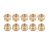 DTGN G3/8 Male x G1/4 Female Brass Pipe Fitting - 10Pack - Good for Pipe Connection - Brass Reducer Adapter - Gold Tone