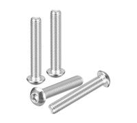 DTGN M10-1.5x60mm Button Head Socket Cap Screws - 4Pack - Good for Road Bicycle, Mountain Bike, Auto, Motorcycle - 304 Stainless Steel Whitewashed - Hex Socket Drive Fasteners