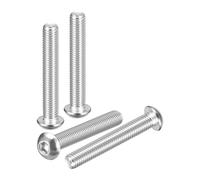DTGN M10-1.5x65mm Button Head Socket Cap Screws - 4Pack - Good for Road Bicycle, Mountain Bike, Auto, Motorcycle - 304 Stainless Steel Whitewashed - Hex Socket Drive Fasteners