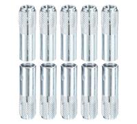 DTGN M10 x 40mm Drop-In Anchors - 25 Pack - Good for Dry Walls Hollow Bricks Plaster - Carbon Steel Sleeve Anchors Tool Expansion Anchors - Silver