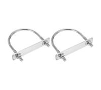DTGN M10x108x142mm U Bolts Round Kit - 2Set - 304 Stainless Steel U-Bolt Kit with Nuts, Washers, Frame Plate - Good for Pipe, Trailer, Automotive, Leaf Spring Fastener