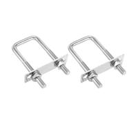 DTGN M10x40x100mm U Bolts Square Kit - 2Set - 304 Stainless Steel U-Bolt Kit with Nuts, Washers, Frame Plate - Good for Pipe, Trailer, Automotive, Leaf Spring Fastener